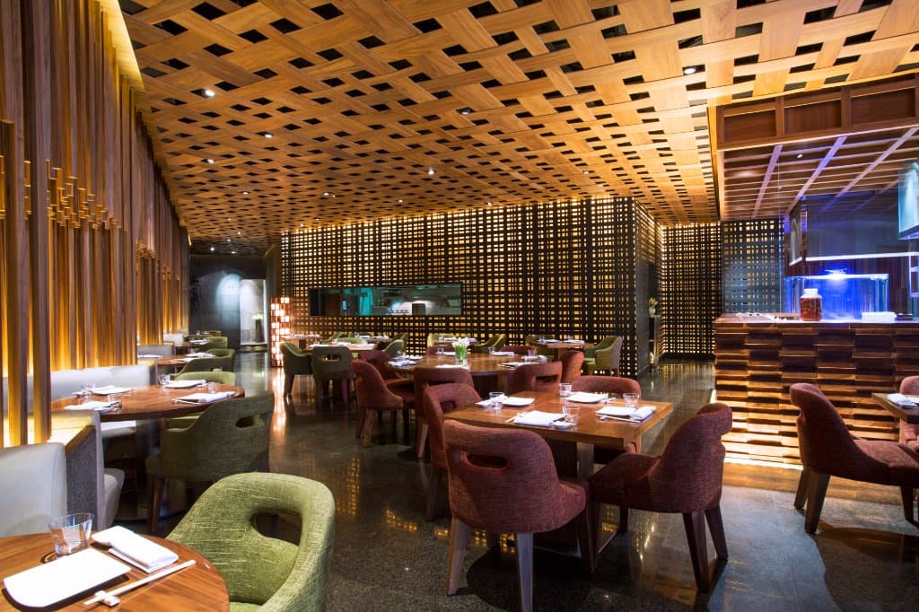 Looking into the pastry kitchen from the family lounge.