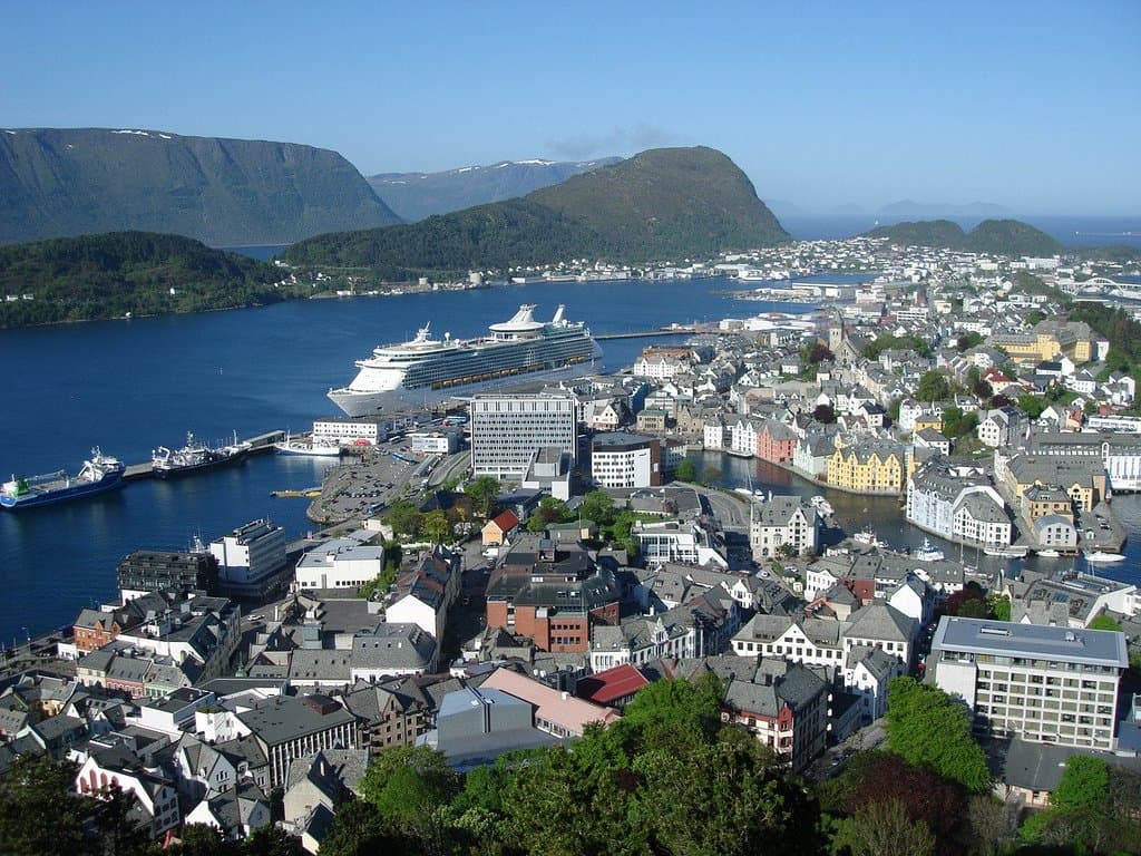 View of Aalesund Harbor