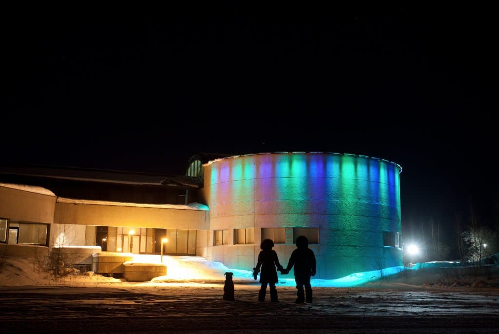 External view of lighting system during Winter