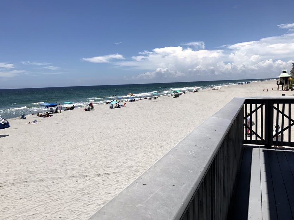 a view of the beach from an access point