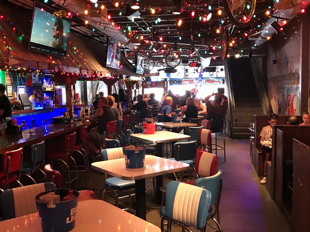 Tin Roof View from the back towards the band