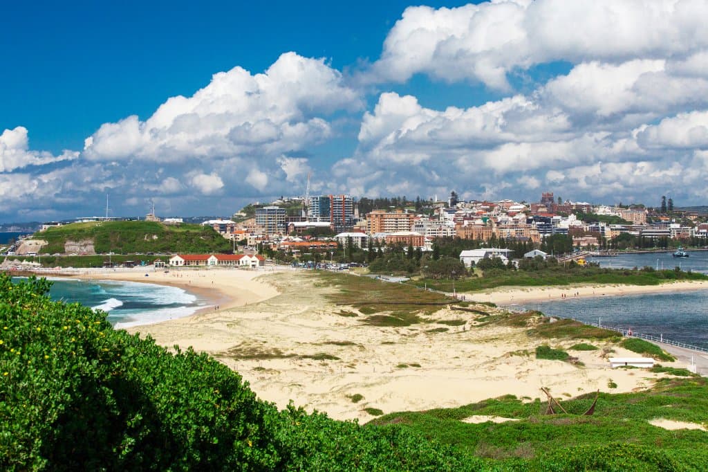 The view back to the Newcastle City skyline