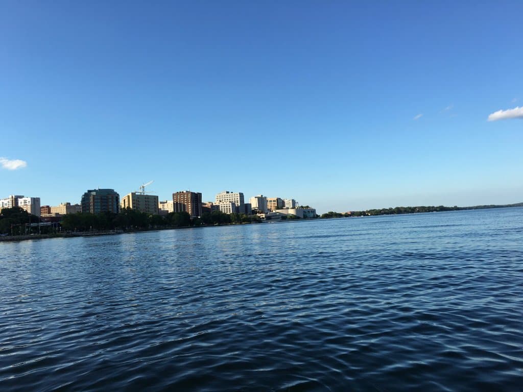view facing Madison on Lake Monona