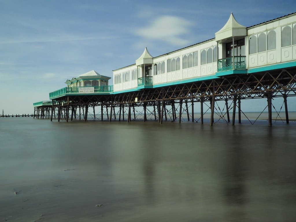 St. Anne's Pier at a gentle high tide.
