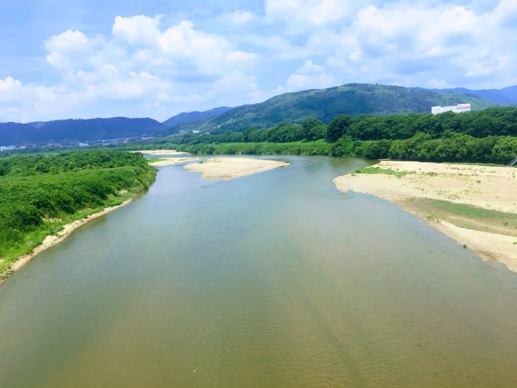 Yodogowa river at outskirts of Kyoto