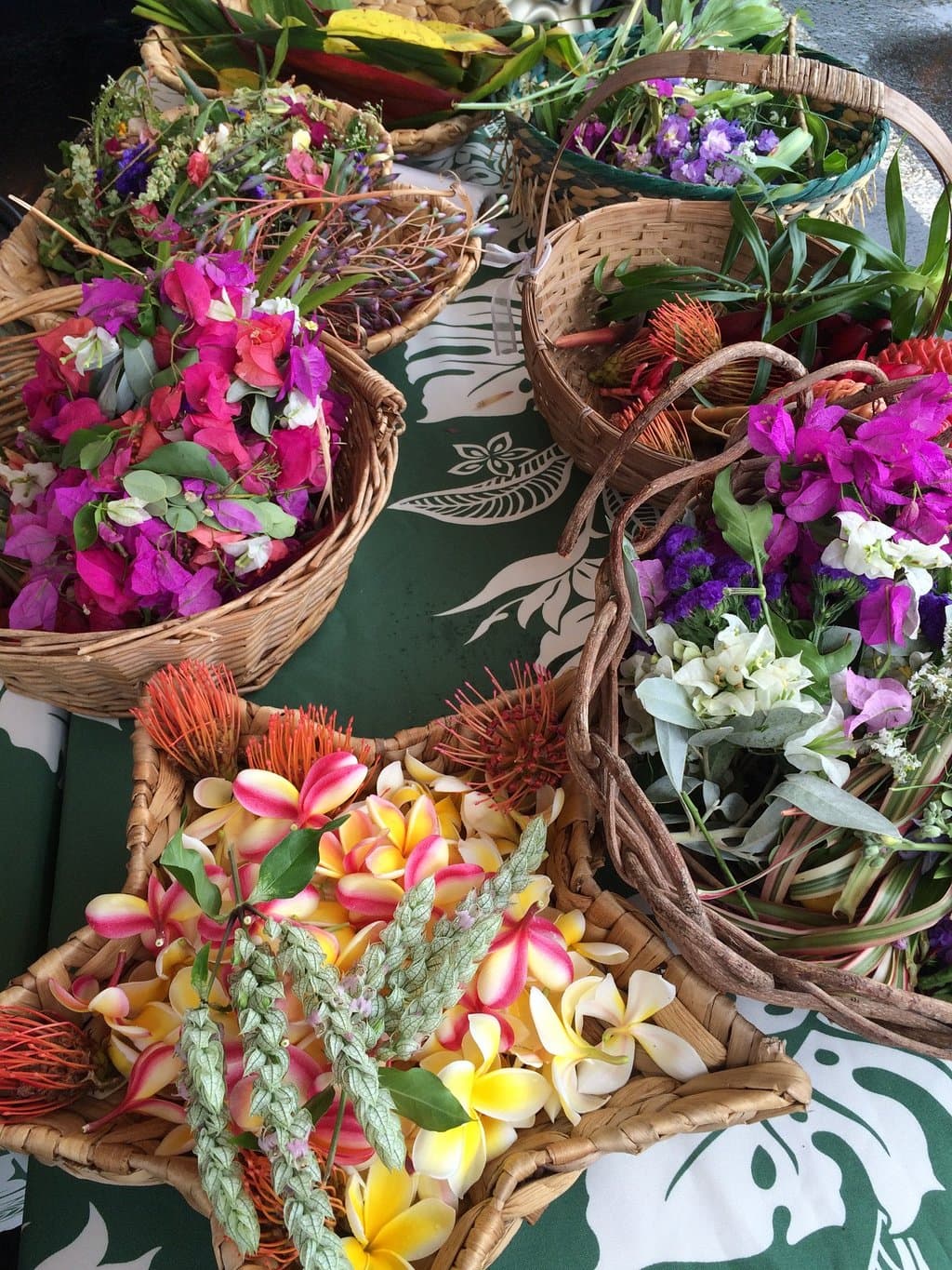 Local Flowers for Crafting Leis, Lihue Farmers Market