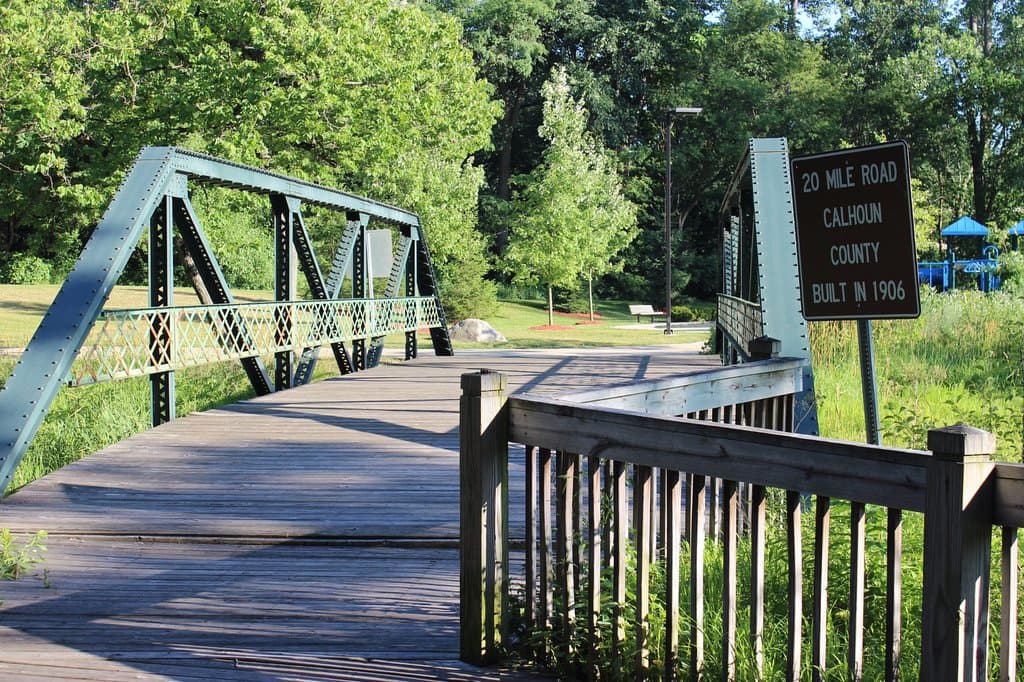 This bridge leads to a nice children's playground.