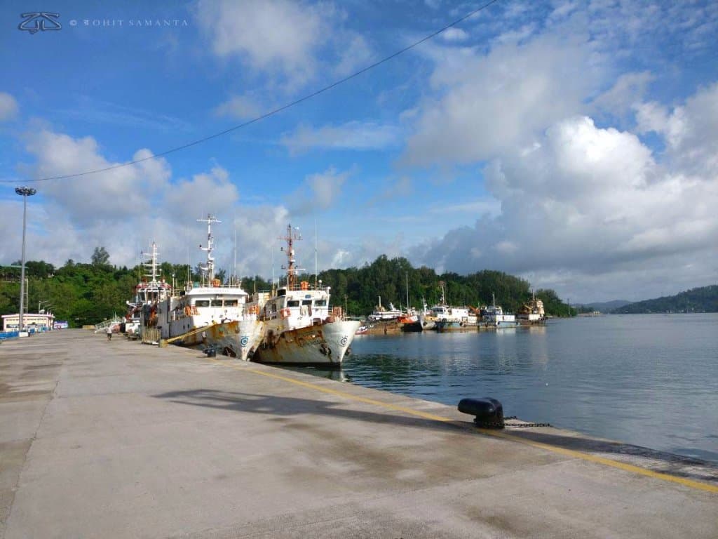 Ships anchored at the jetty.