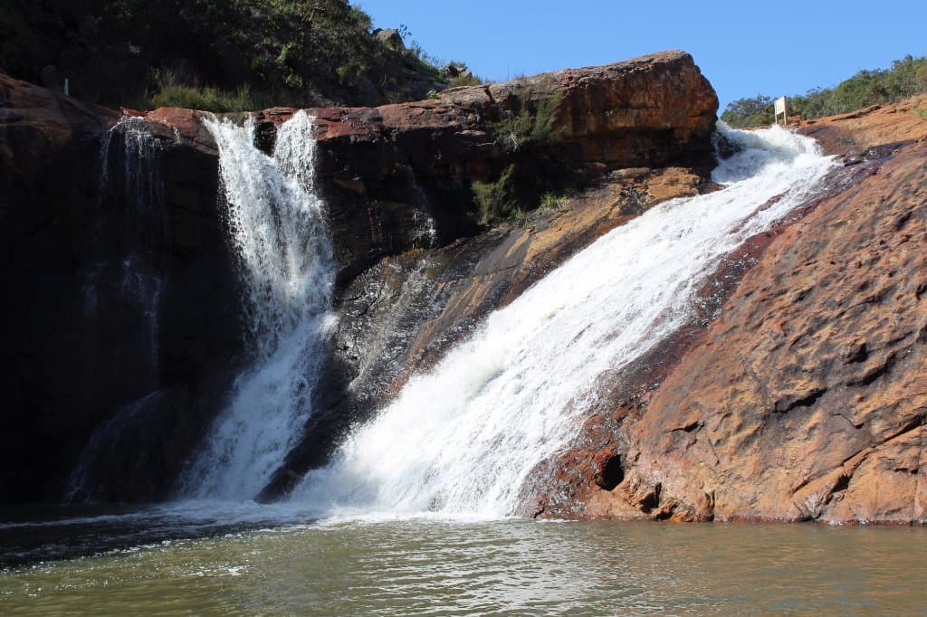 Flowing very fast after 6 weeks of rain.