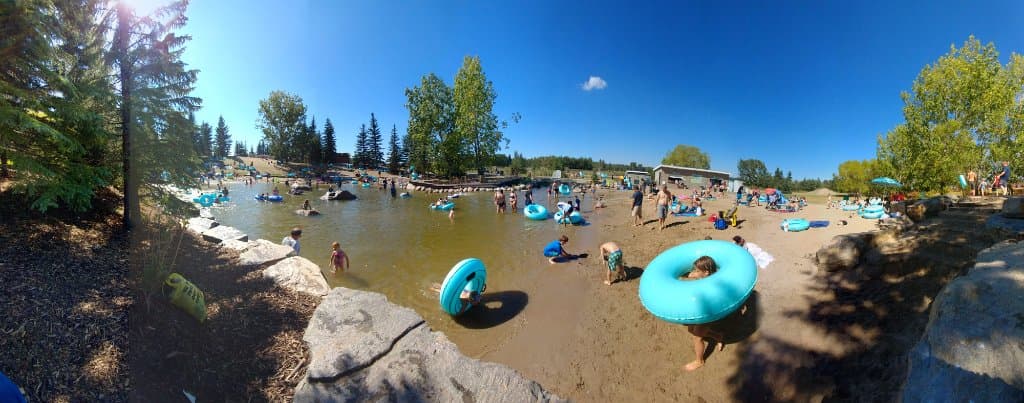Overall view of the "pool" and beach area