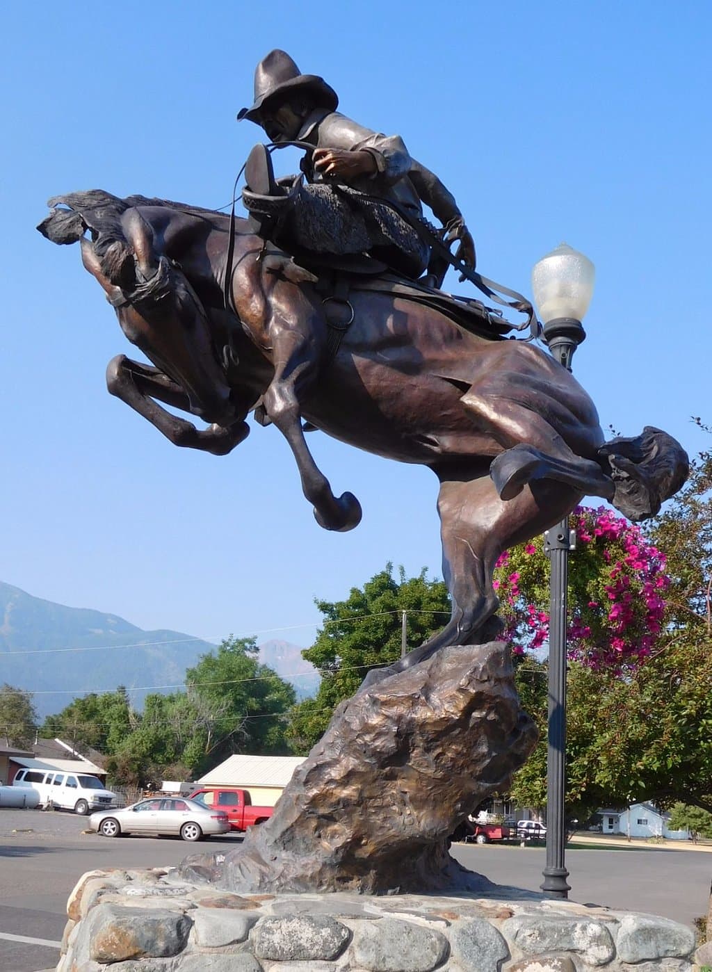 Several bronze sculptures on Main St.
