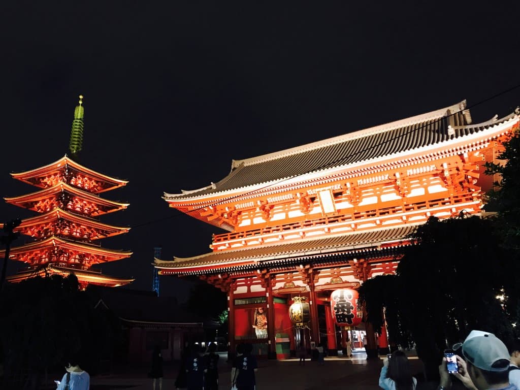 Senso-ji illuminated at night