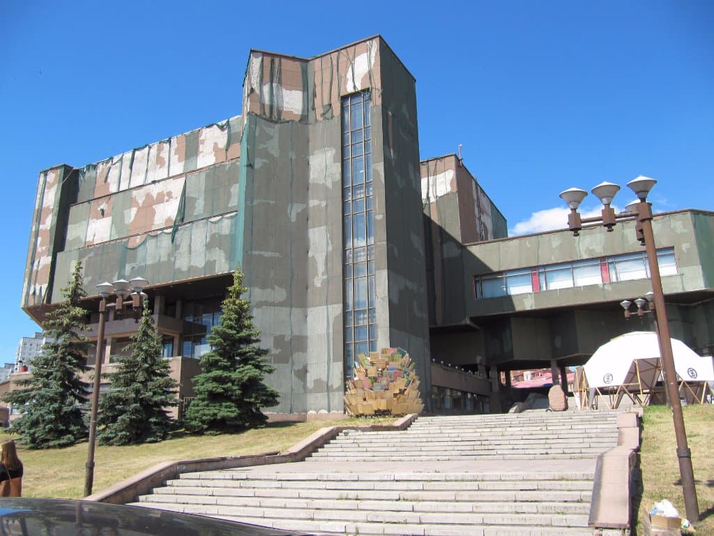 The exterior is almost art in its decay