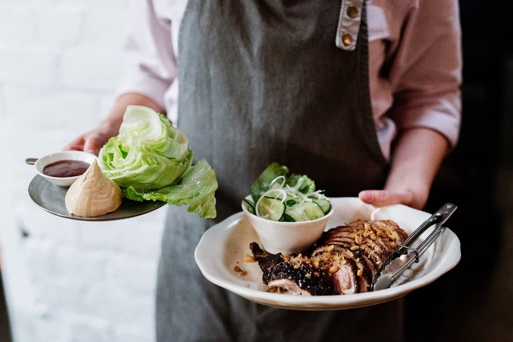 Culprit Roast Duck, Condiments, Pickles.