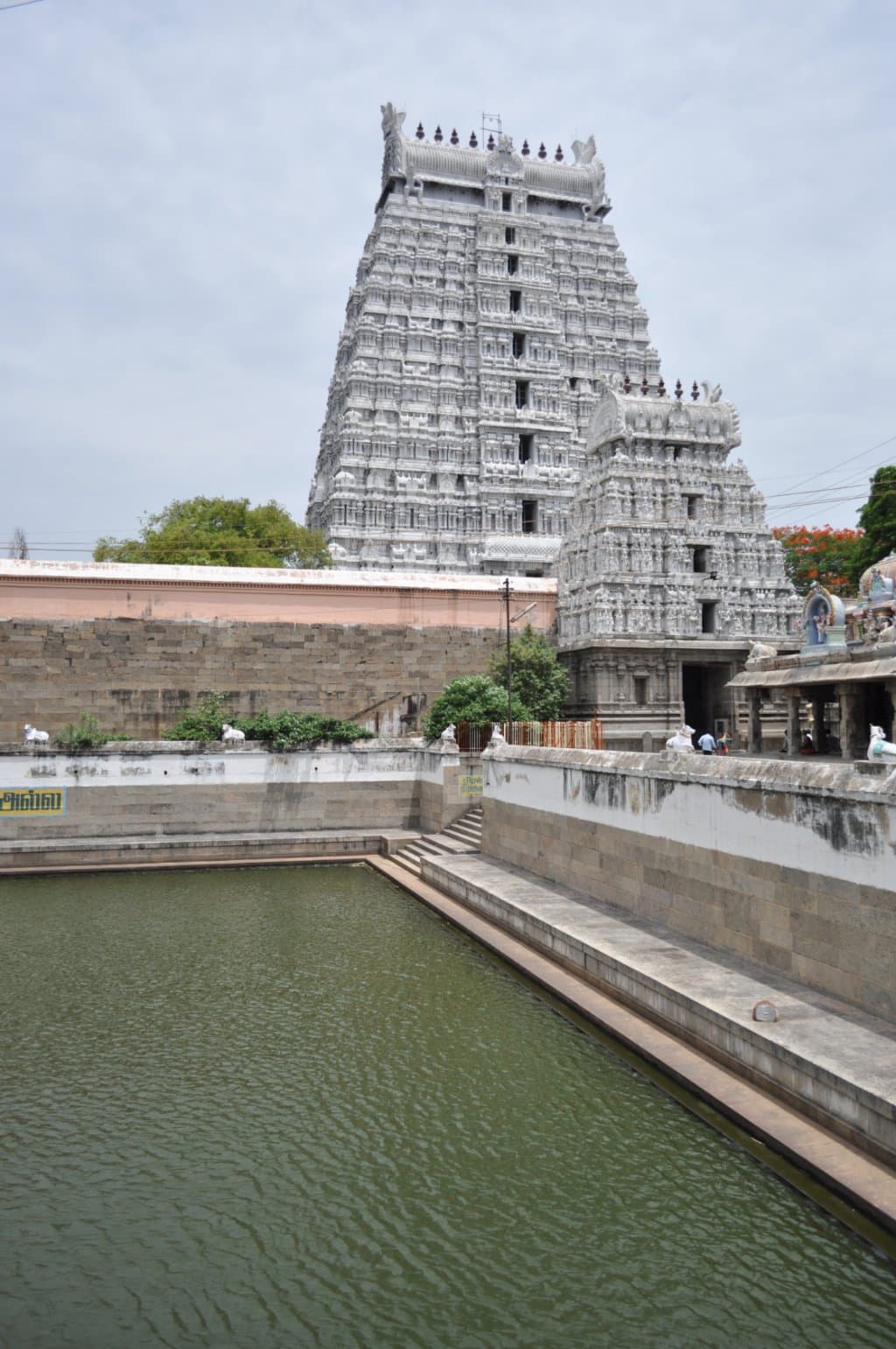 Temple gopurams and kalyani (Pond)