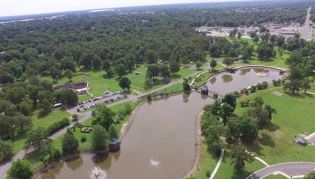 Noble Park Lake from the air. 