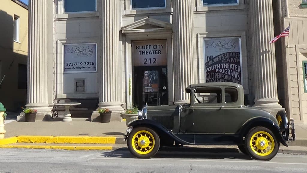 Bluff City Theater is housed in a historic 1911 former bank building.