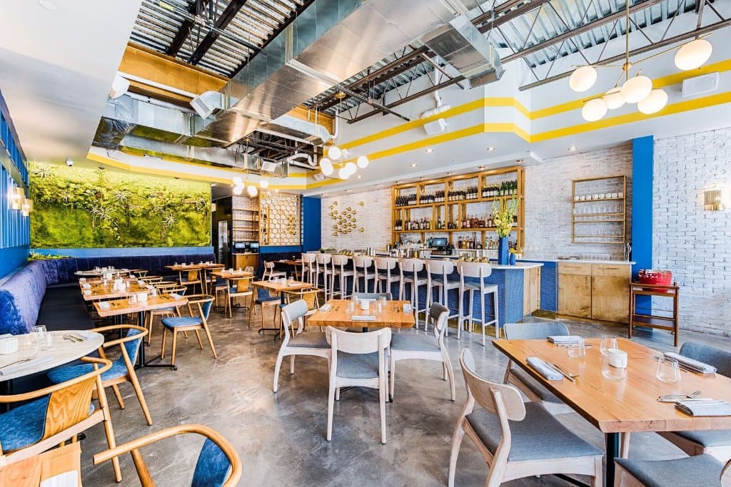 Bresca Dining Room with Moss Wall