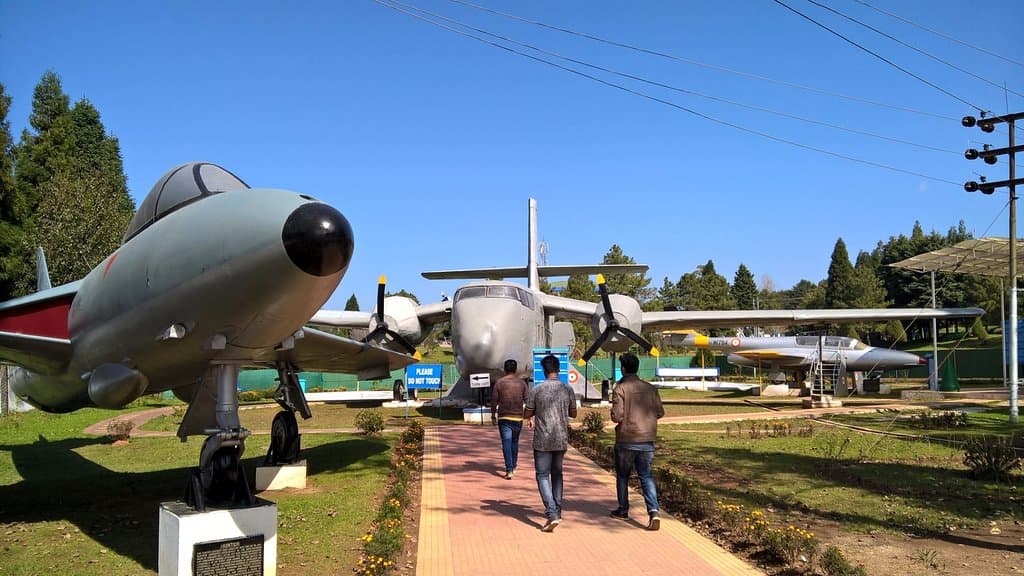 Outdoor display of planes