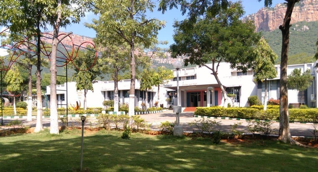 Front view of Regional Science Centre, Tirupati from the green lawn.