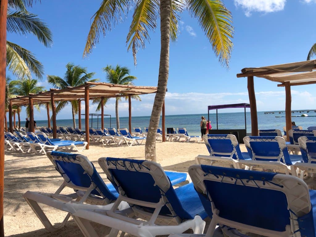 Uvero Resort view from the beach chairs.