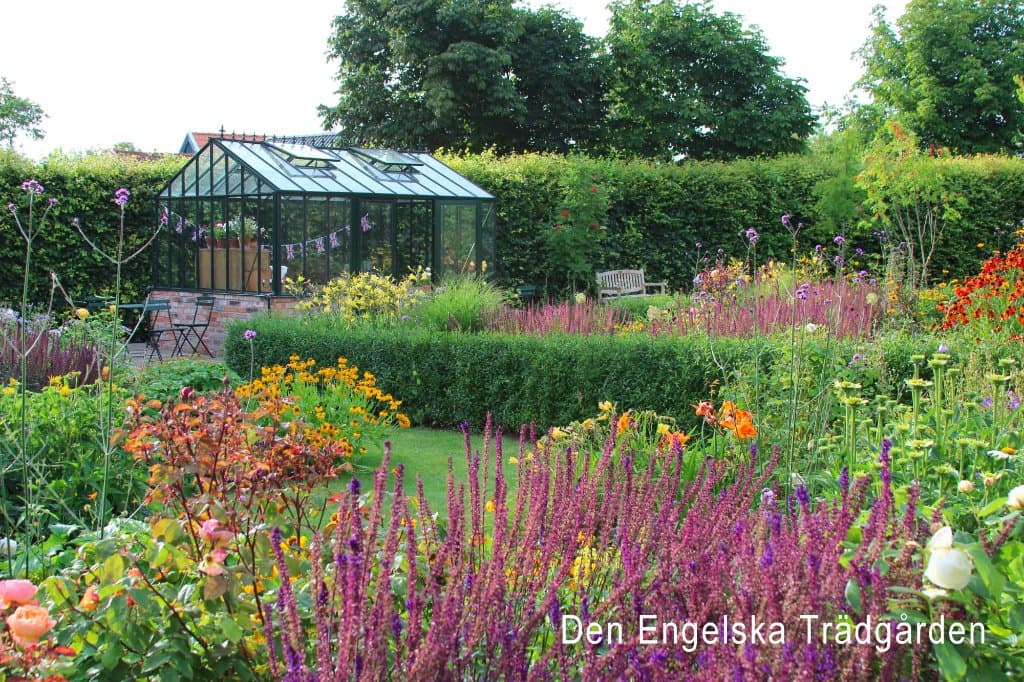 The greenhouse in the background