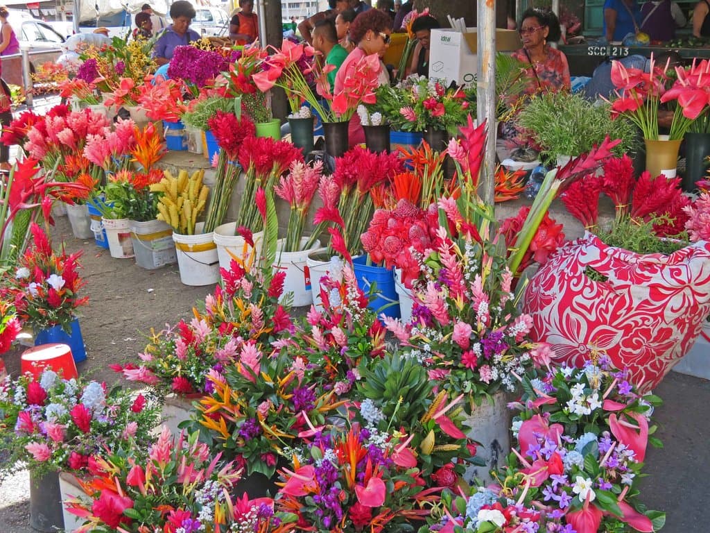 Flower stand in local market