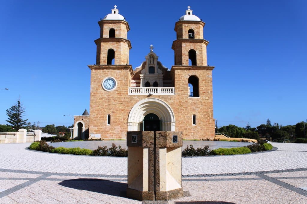 The newly restored and enhanced Cathedral with water feature and labyrinth.