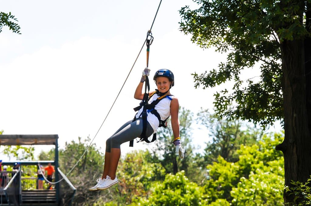 Zipline #6 at Bigfoot Ziplines, Wisconsin Dells, WI. 8-2016