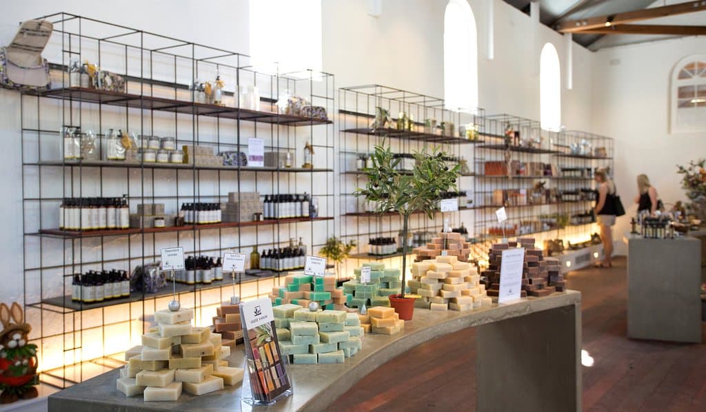 Visitors can try the variety of natural olive oil based skin care