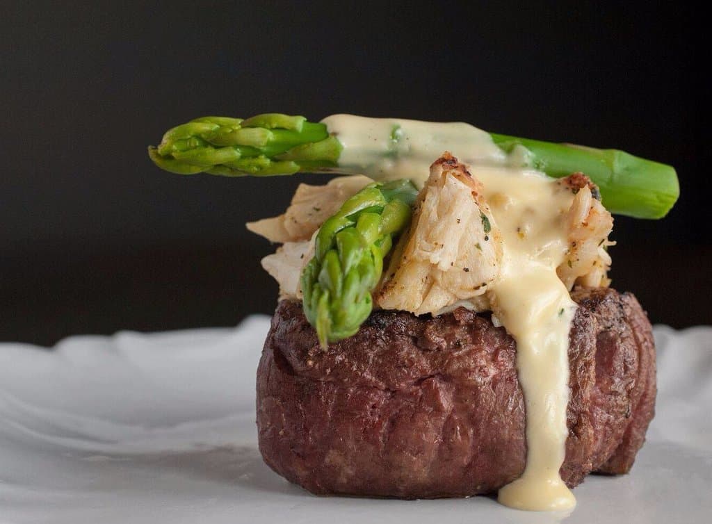 Filet Oscar: Tender and delicious with 2 ounces of jumbo lump crab and hollandaise sauce.