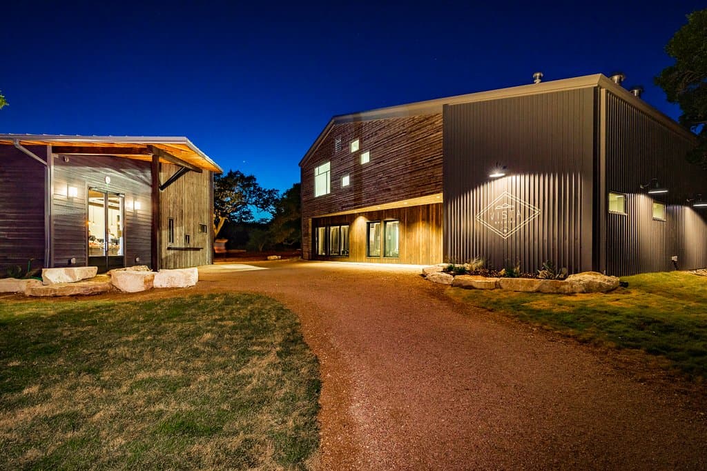 Main entrance with Tasting Room (left) and Brewery (right)