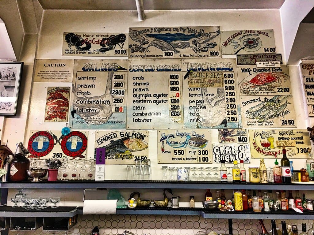 The wall and menu.