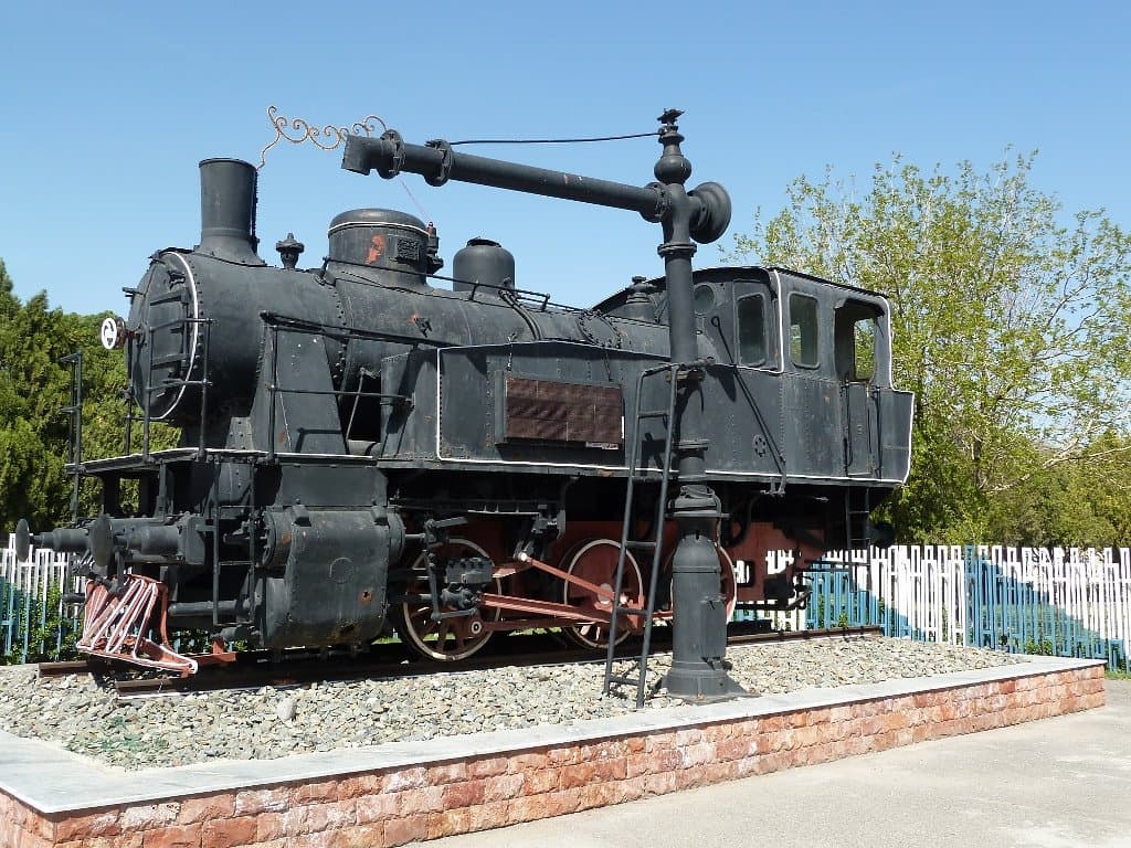 Alte Dampflok, wahrscheinlich aus RUS