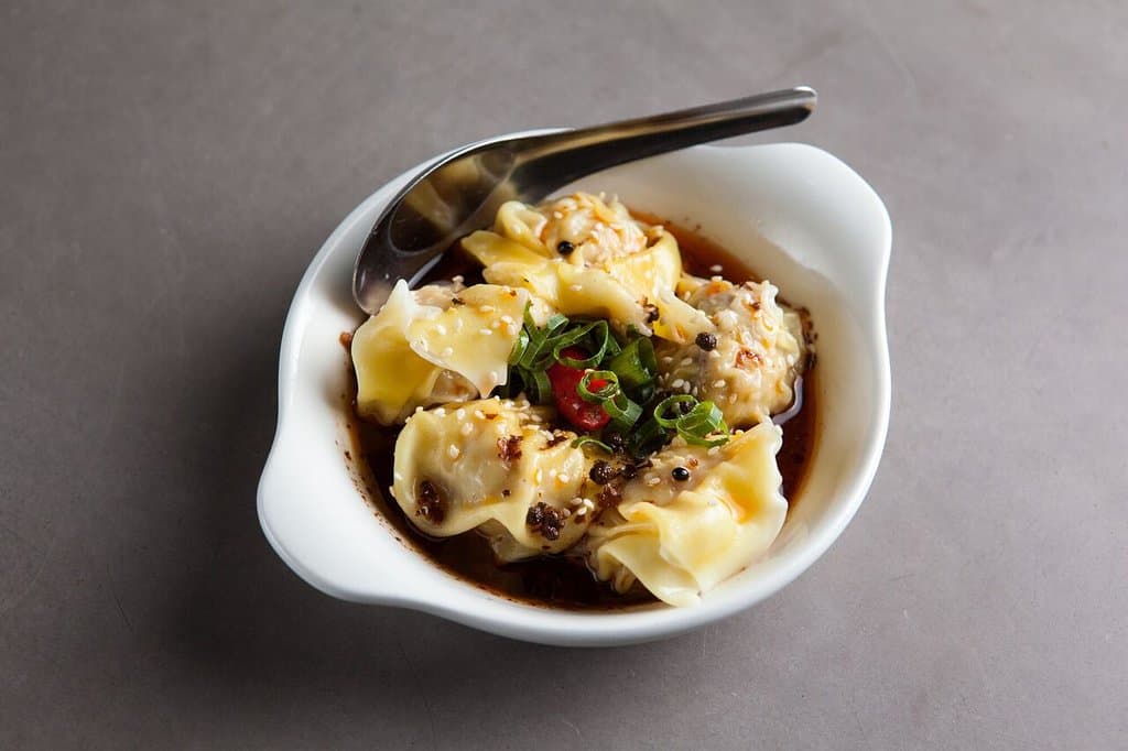 Prawn and Pork Wontons in Chilli Broth
