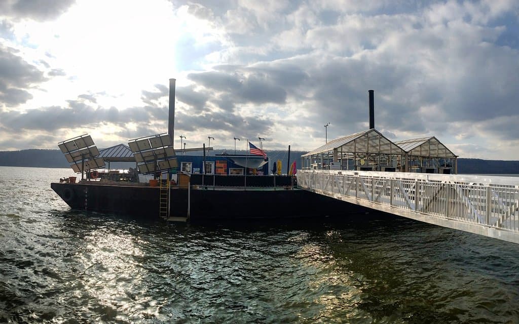 The Science Barge is on the Hudson River in Yonkers at 99 Dock Street. It is 1 block for the Met