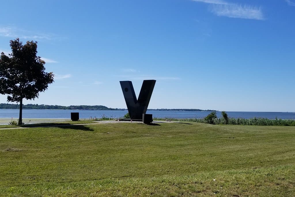 vets memorial in Long Wharf Park, adjacent to nature preserve