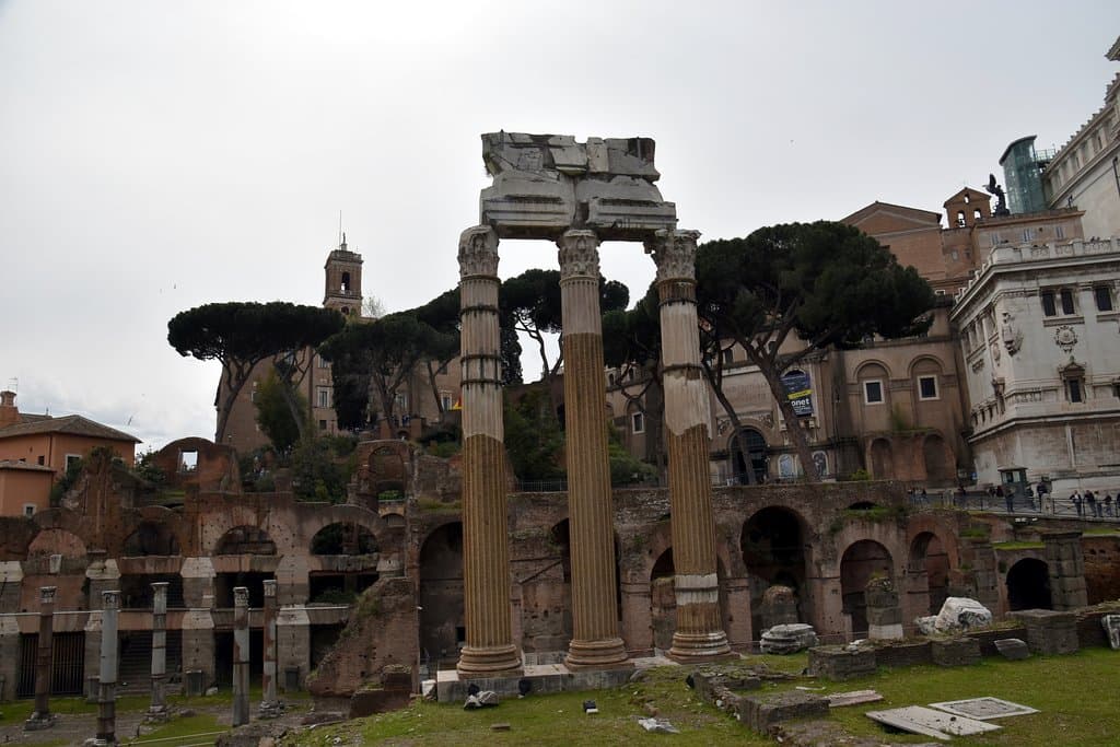 All that remain are 3 columns and 2 capstones.