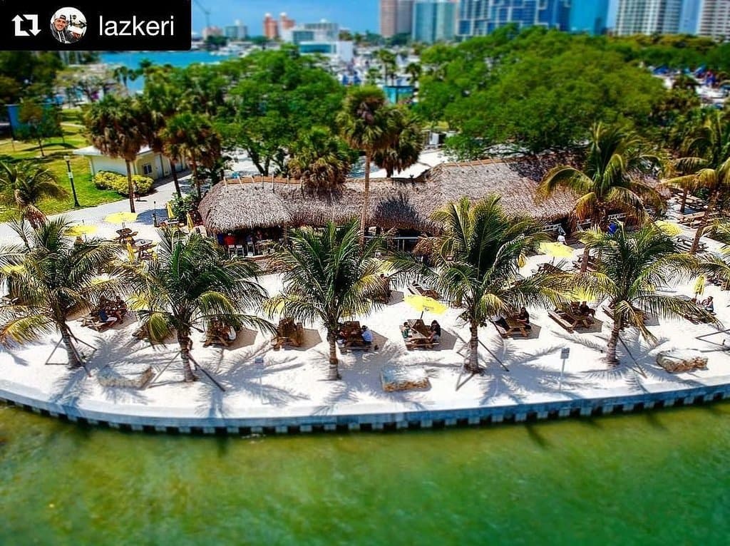 Aerial View of Olearys Tiki Bar & Grill located in Sarasota Florida