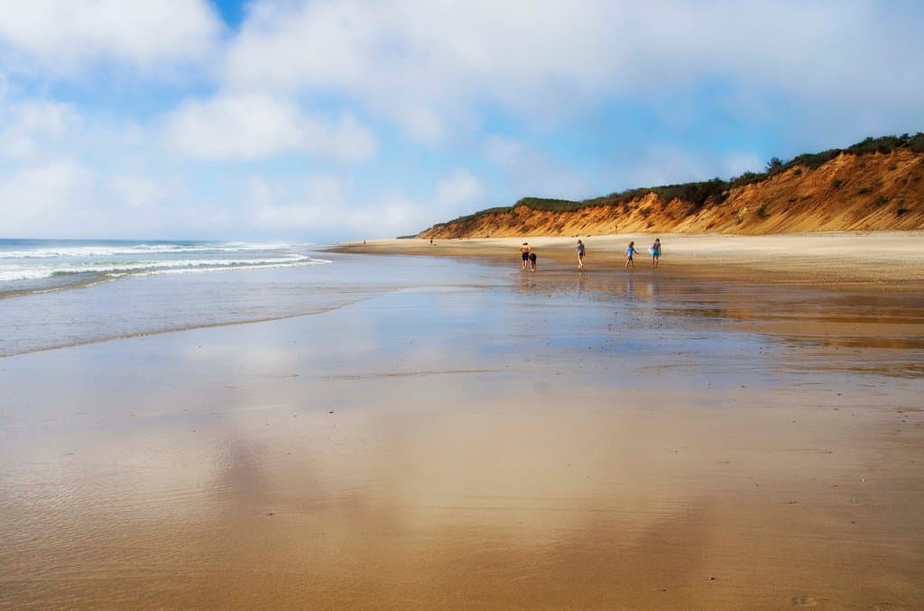 A view to the South from Nauset Light Beach. Gloriously uncrowded.