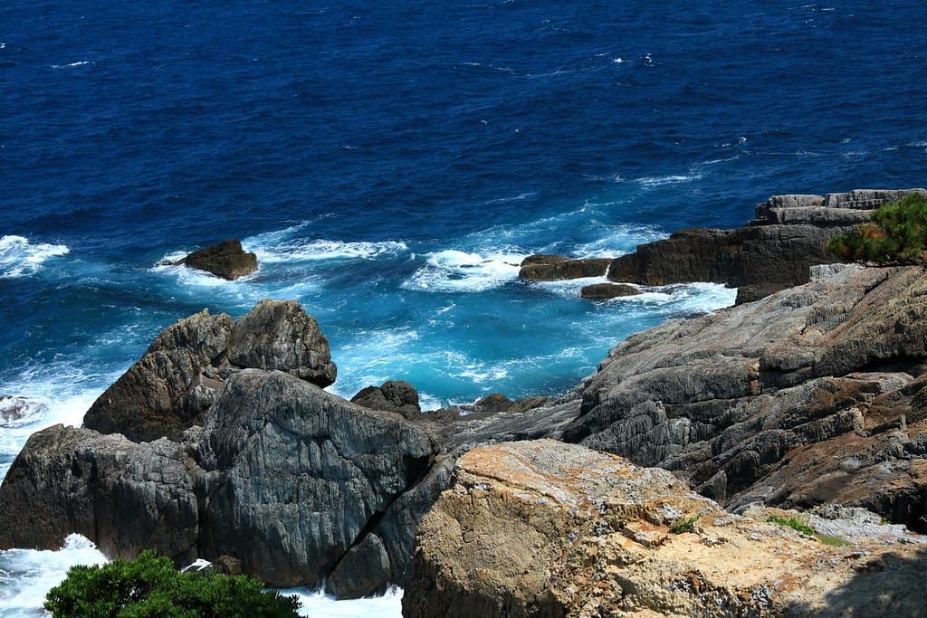 海沿いは岩場ですので注意を。