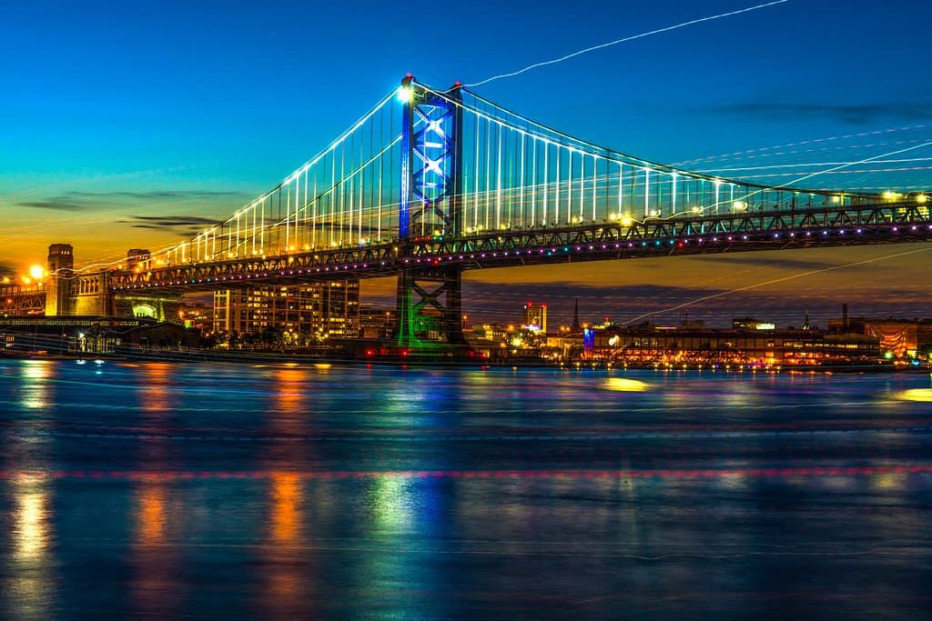 From NJ side as city is lighting up.