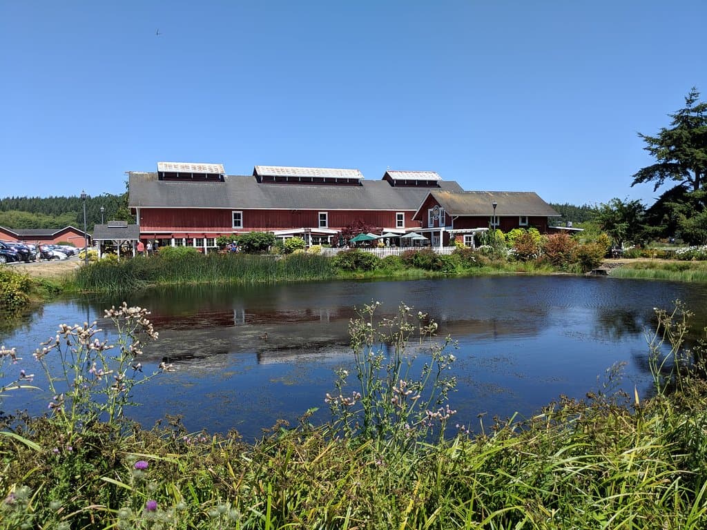 The building houses cafe and wine shop and more on other side