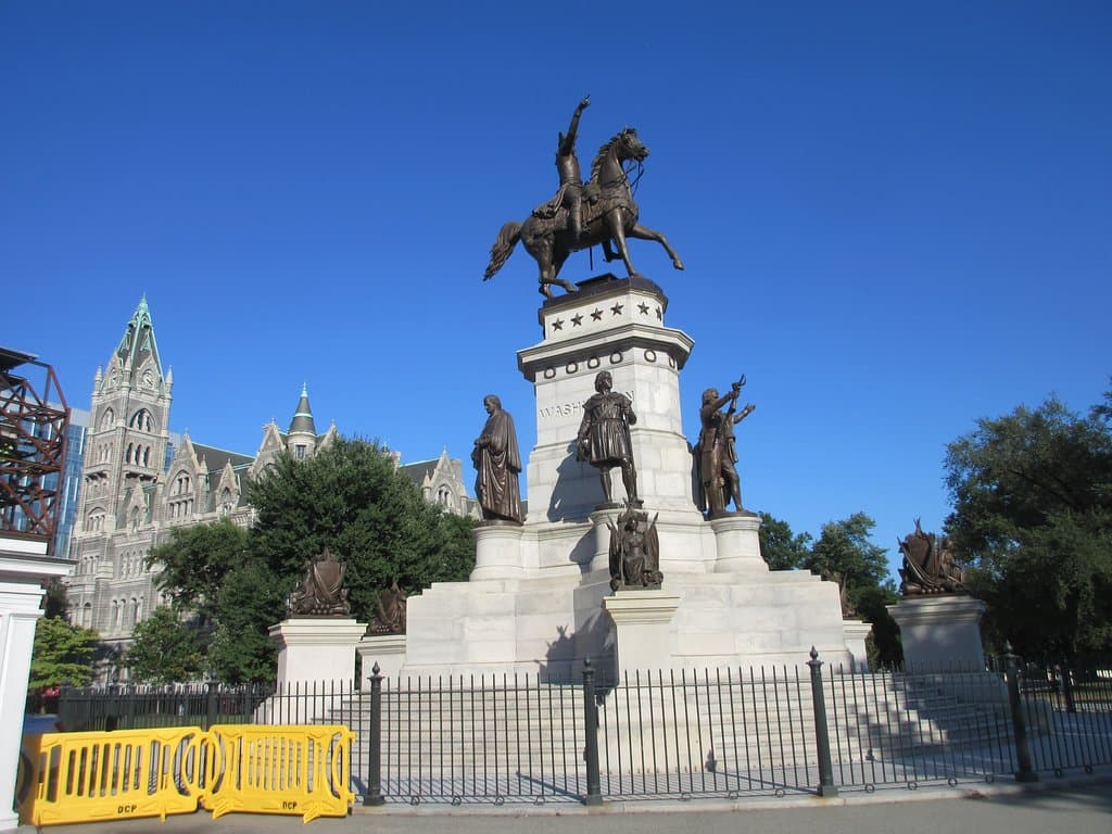 The old City Hall in the background
