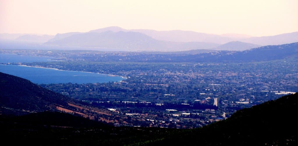 Plain of Marathon, where the Persians landed in 490 BC. View is facing south.
