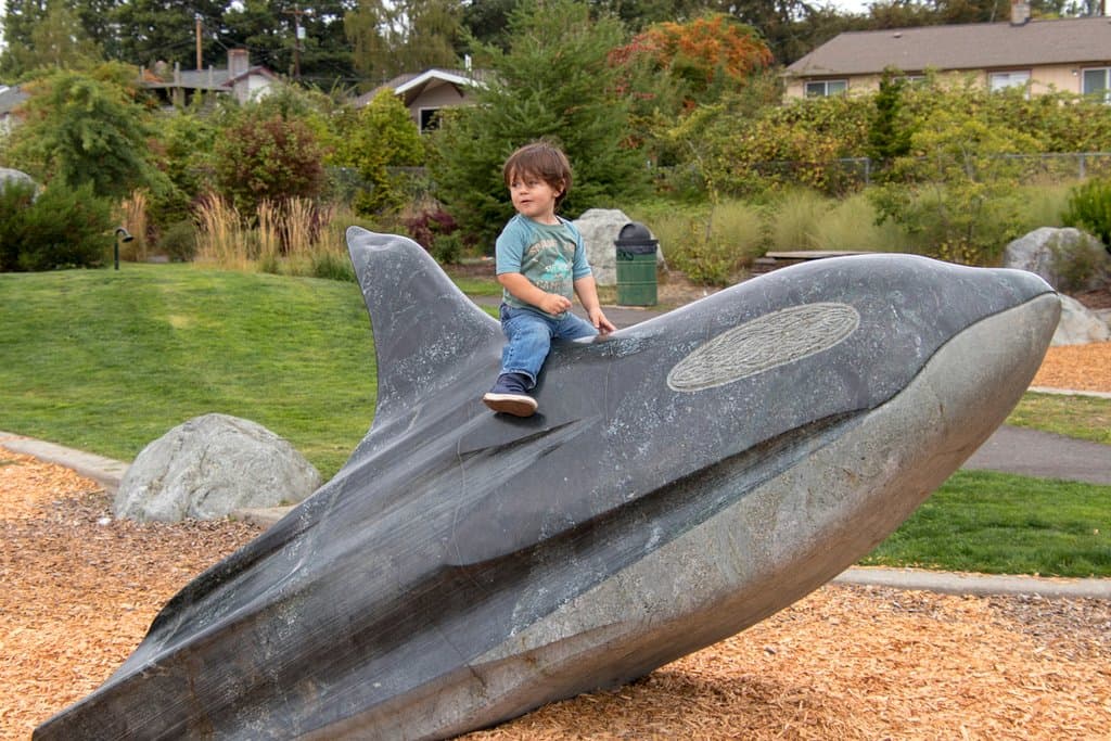 My grandson loved the carved whales
