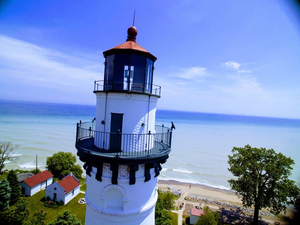 Wind Point Lighthouse Facing Lake Michigan