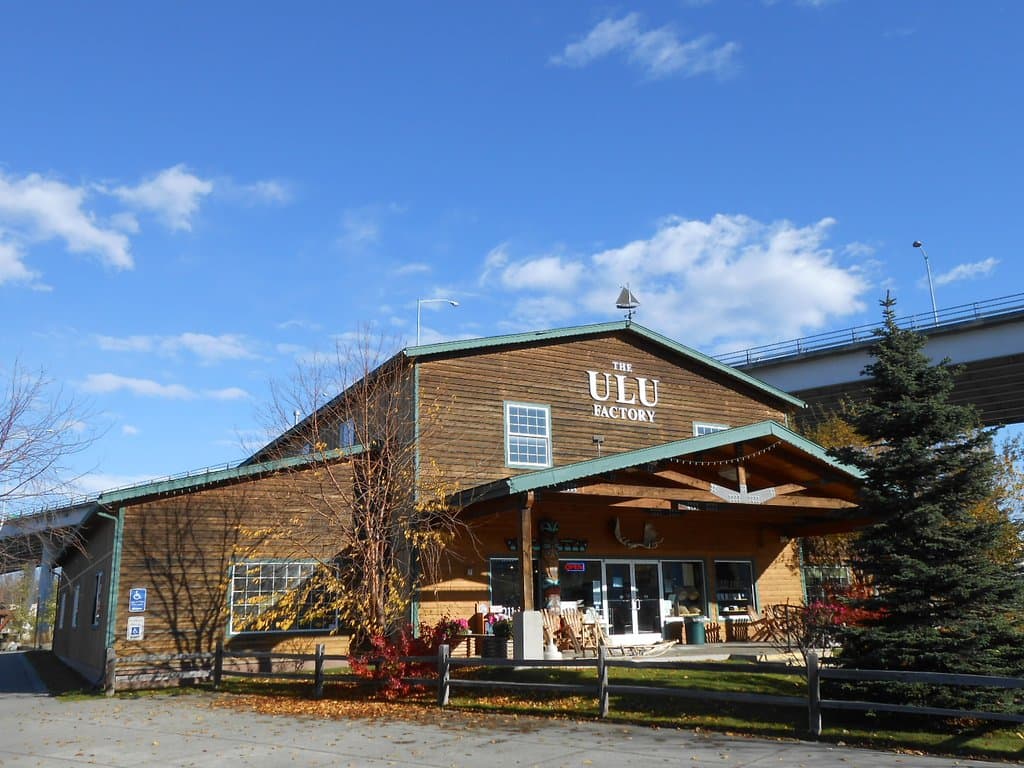 The Ulu Factory, Anchorage, Alaska, on a beautiful, sunny, autumn day in October.