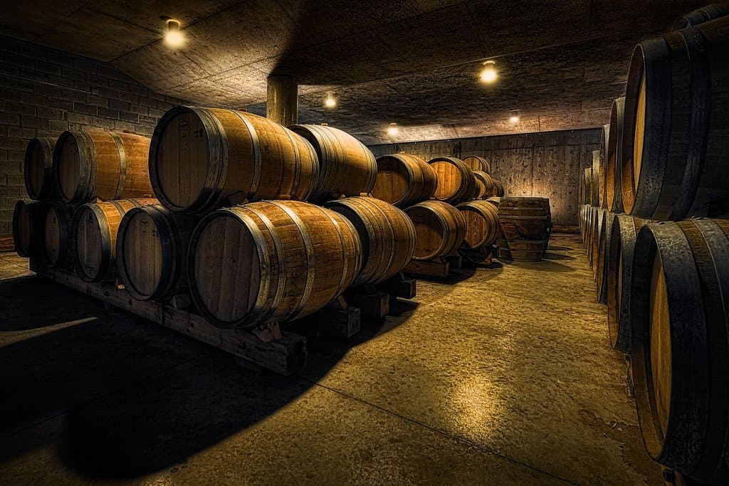 View the barrel cellar during a tour