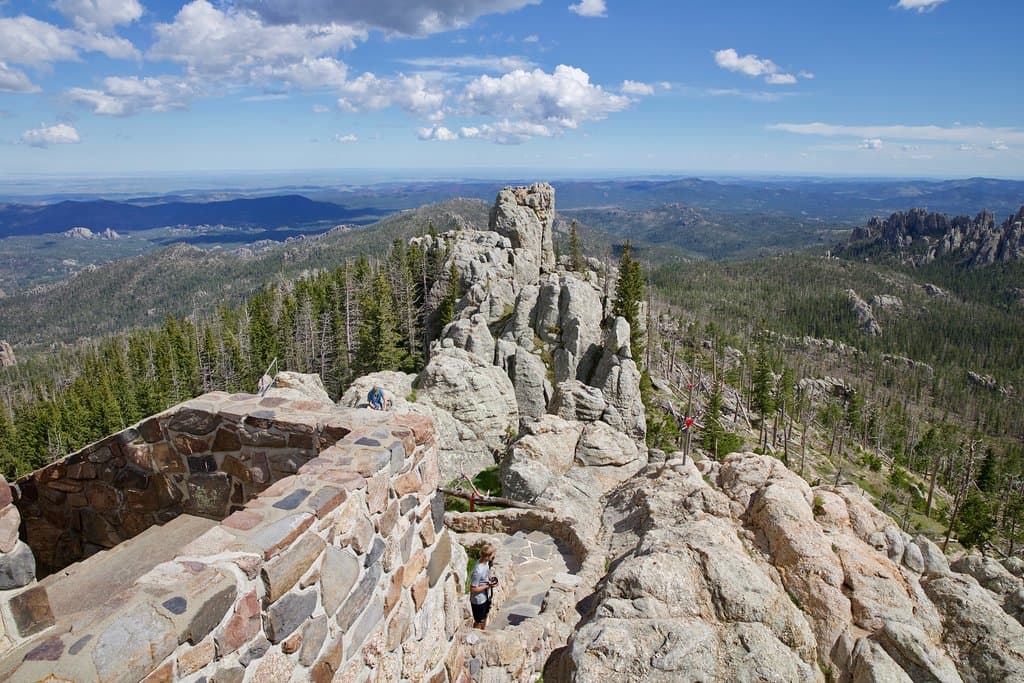 Views from Harney Peak in the Black Hills National Forest, South Dakota.